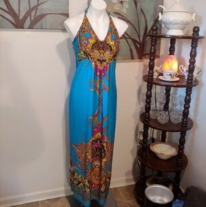 NWOT Valerie Bertinelli blue maxi dress